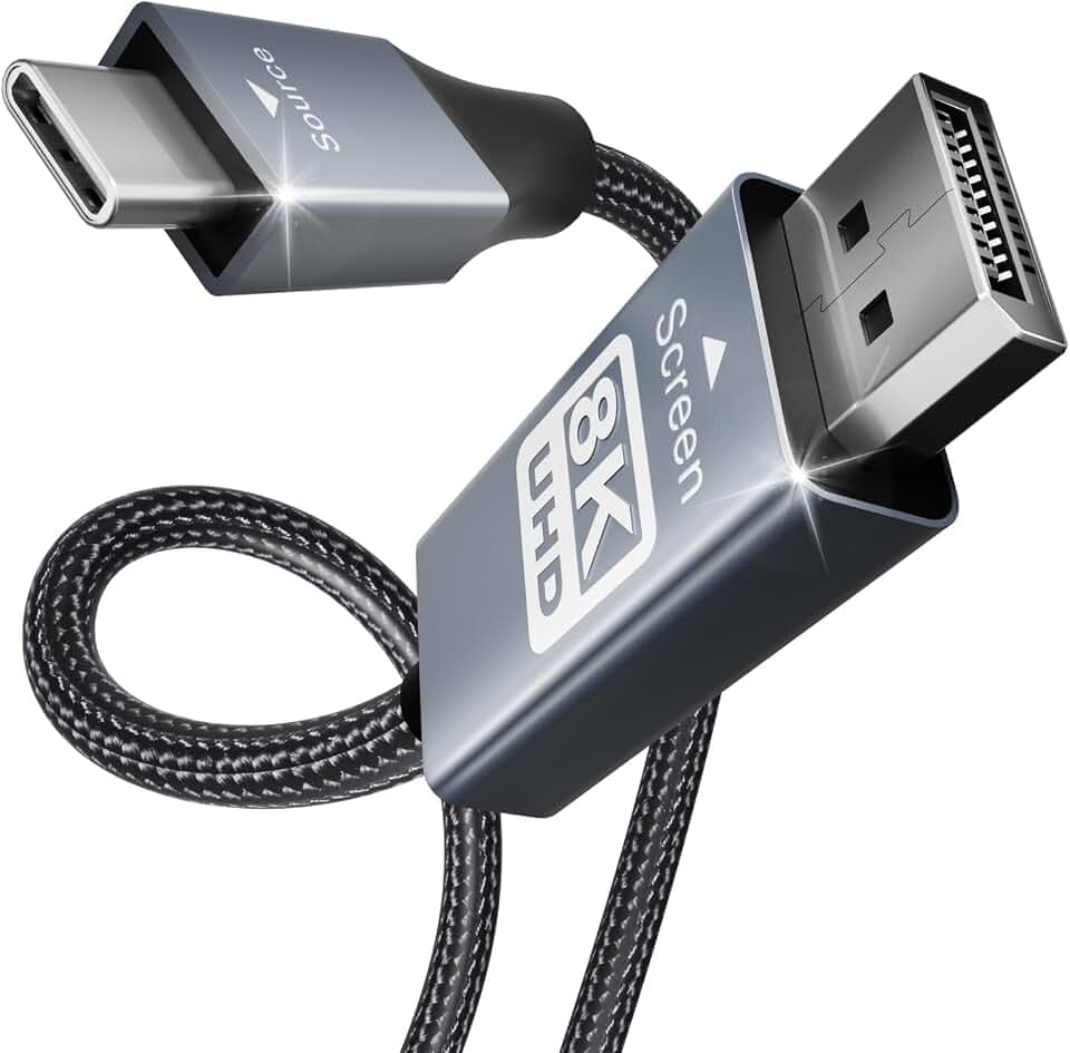BENFEI USB-C to DisplayPort 6 Feet Cable(4K@60Hz 2K@144Hz), USB Type-C to DisplayPort Cable [Thunderbolt 3/4 Compatible] with iPhone 15 Pro/Max, MacBook Pro/Air 2023, iPad Pro, iMac, S23, XPS 17