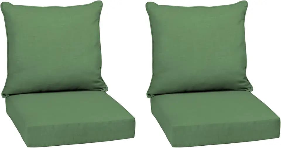 Arden Outdoor Deep Seat Cushion Set, 2-Pack, 22x24, Moss Green