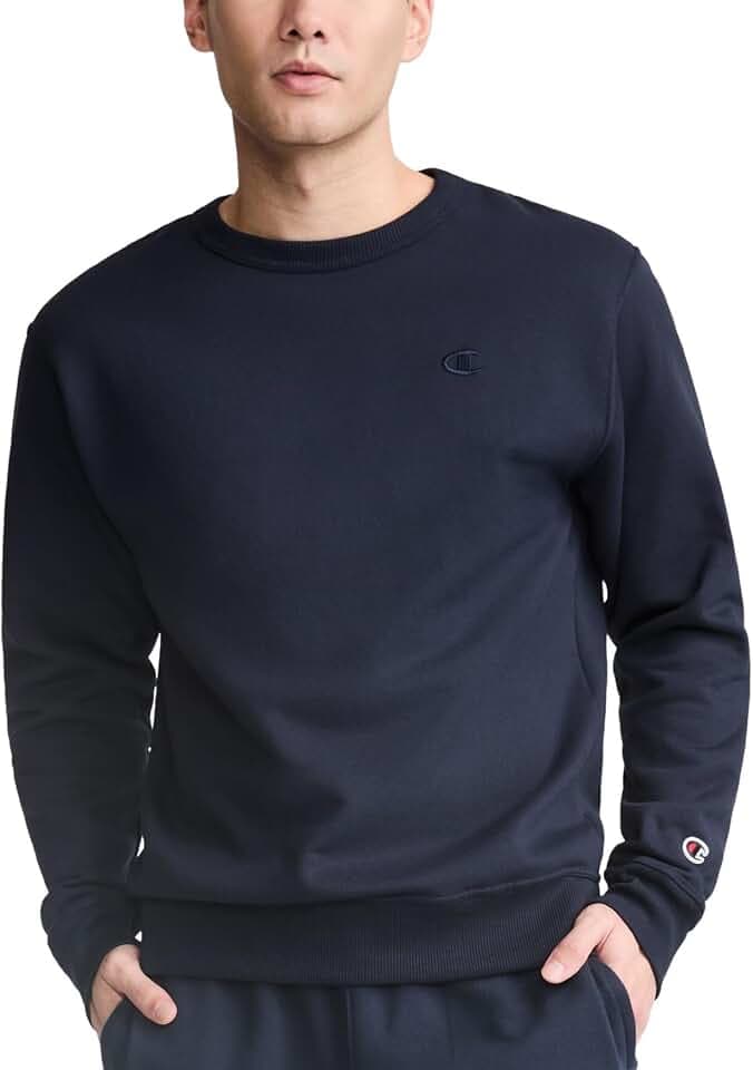 Champion Herren Crewneck, Powerblend Fleece Sweatshirt, Crewneck Sweatshirts (Reg. oder Groß & Lang)