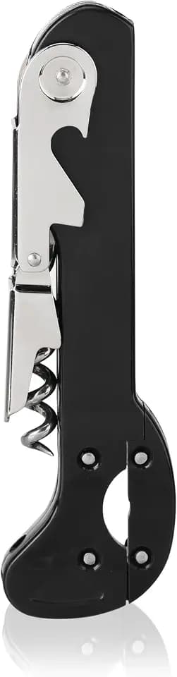 True Recoil Waiters Corkscrew Wine Opener, Durable Stainless Steel with Built-in Bottle Opener and 4-Wheel Foil Cutter for Bartenders, Home Bar, Kitchen, Outdoor Party, Gifts for Wine Lovers, Set of 1