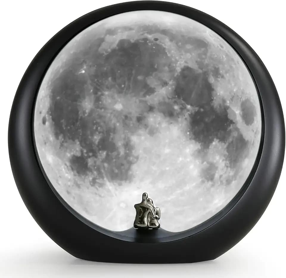 mamre Super Moon Lampe, dimmbares Nachtlicht, einzigartiges Jubiläum, Geburtstag, Valentinstag für Sie/Sie – Kuschelliebhaber, die unter dem Supermond sitzen