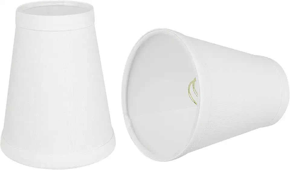 Aspen Creative 32080-2B, Hardback Empire Clip-On Chandelier Lamp Shade, Off-White, 2-1/2" Top x 4" Bottom x 5" Slant Height, Set of 2