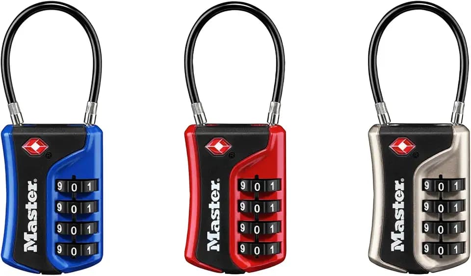 Master Lock TSA Approved Combination Luggage Lock 3-Pack Assorted 4697EC3