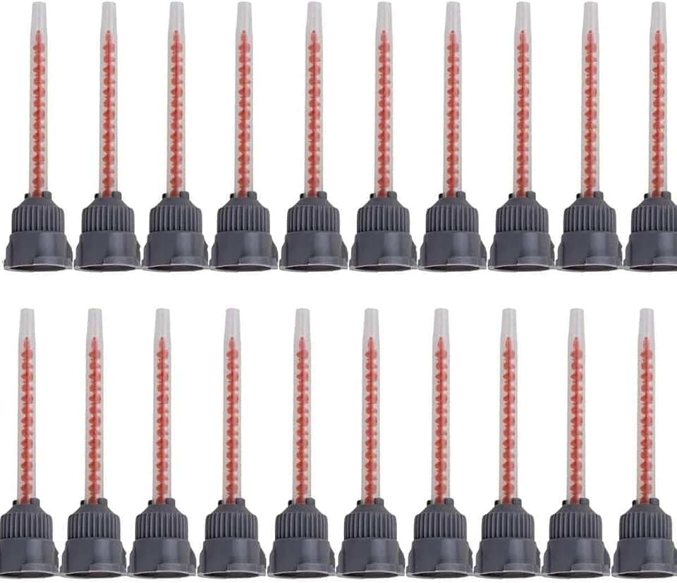 Epoxid-Mischdüsenspitze, Harzmischer, Klebepistolen-Düsen für Mix, Pistolen-Applikator für 50 ml AB Klebepatronen, 20 Stück (10:1 Applikatorverhältnisse)