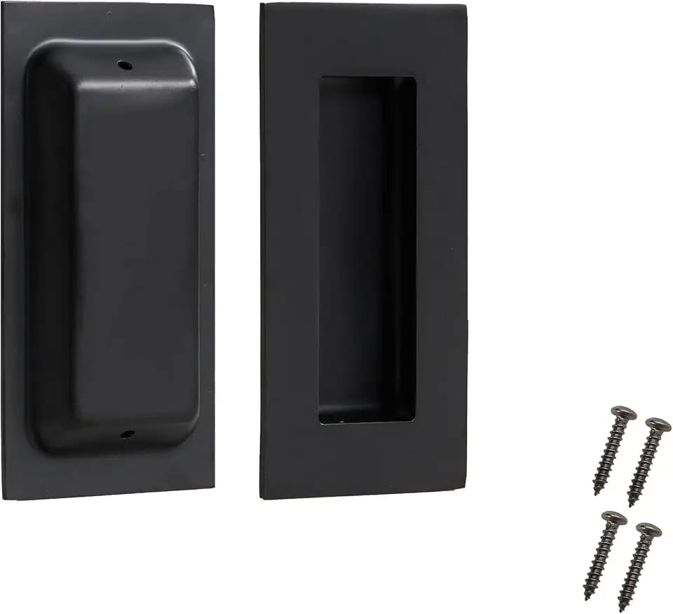 4 Inch Recessed Door Handles Finger Flush Pulls Matte Black 4 Pack
