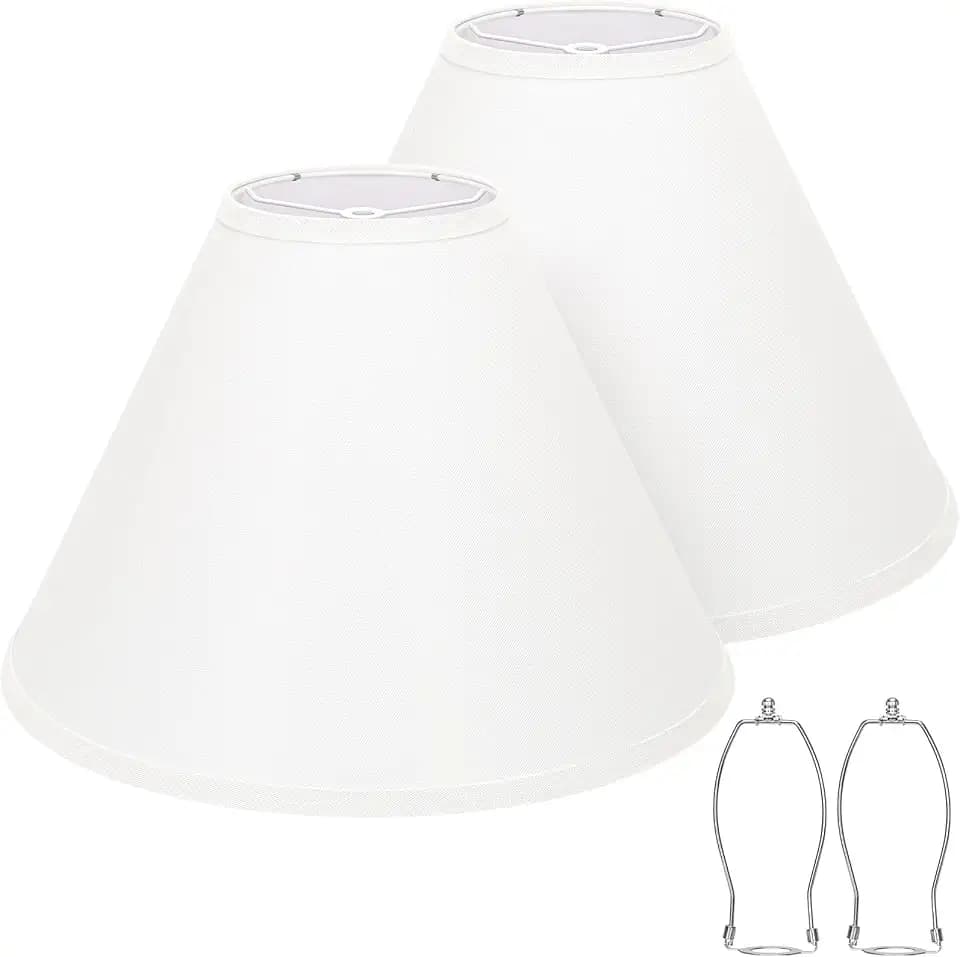 Empire Lamp Shades Set of 2, 6"Top x 16"Bottom x 10.8"High,White Lamp Shade