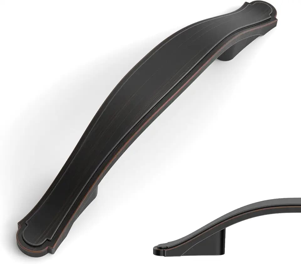Amerdeco 10 Pack Oil Rubbed Bronze Cabinet Pulls 3 Inch(76mm) Hole Center Drawer Pulls Cabinet Hardware Kitchen Cabinet Handles for Bathroom Dresser Pulls ZH0068