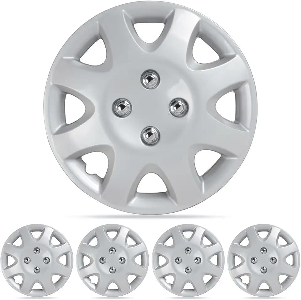 BDK Replacement Hubcaps for 1998-2002 Honda Civic Style Hub Caps Wheel Cover, 14" Silver Replica Cover, OEM Factory Replacement (Set of 4)
