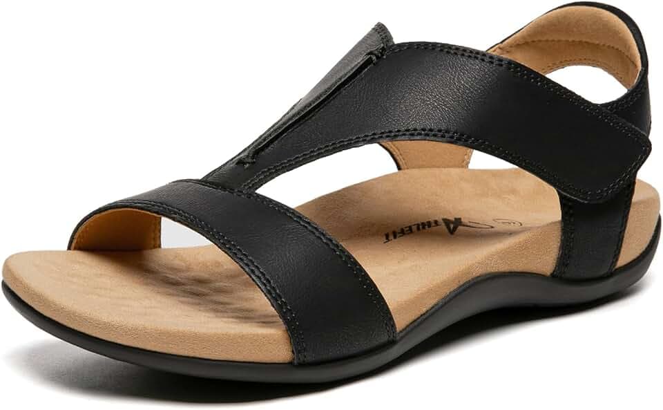 Athlefit Orthopedic Flat Sandals for Women with Arch Support