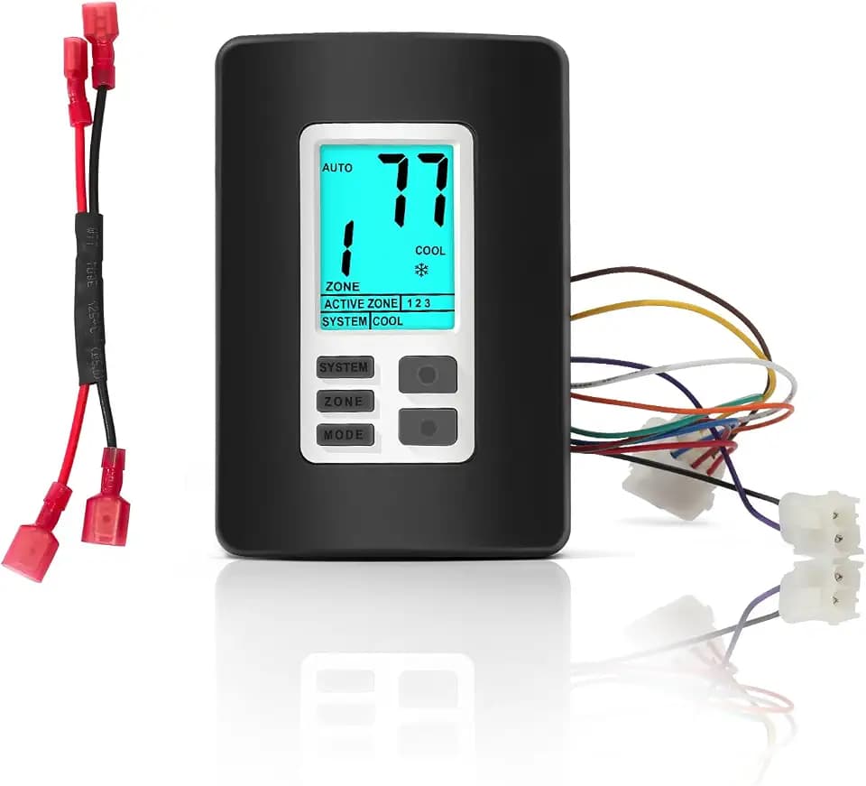 9330A3341 Digital Thermostat Replacement for Coleman Mach,Use for RV Air Conditioner and Heat Pump Series 452xx, 472xx, 482xx, 492xx, 450xxx, 470xxx, 480xxx, 490xxx,Black ，12V