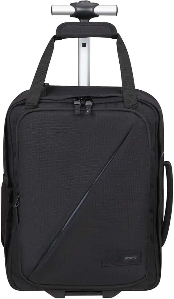 American Tourister Take2Cabin - Ryanair/Wizz Air/Vueling Kabinentasche 40 x 30 x 20 cm, 24,5 l, 1,50 kg, Rucksack mit Rollen, Handgepäck, Flugzeug-Rucksack MS Untersitz, Schwarz