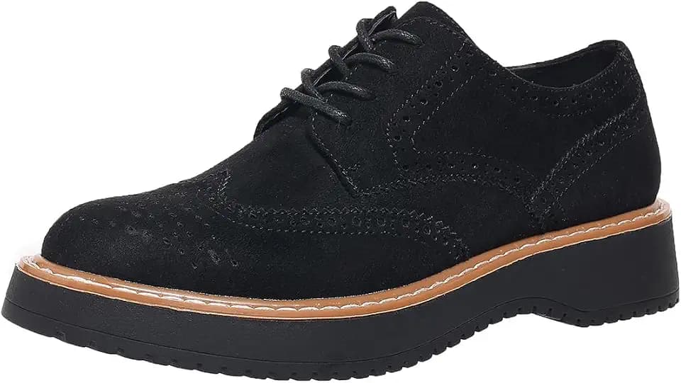 Women's Lace Up Oxfords Shoes Chunky Platform Round Toe Penny Loafers Non-Slip Sole