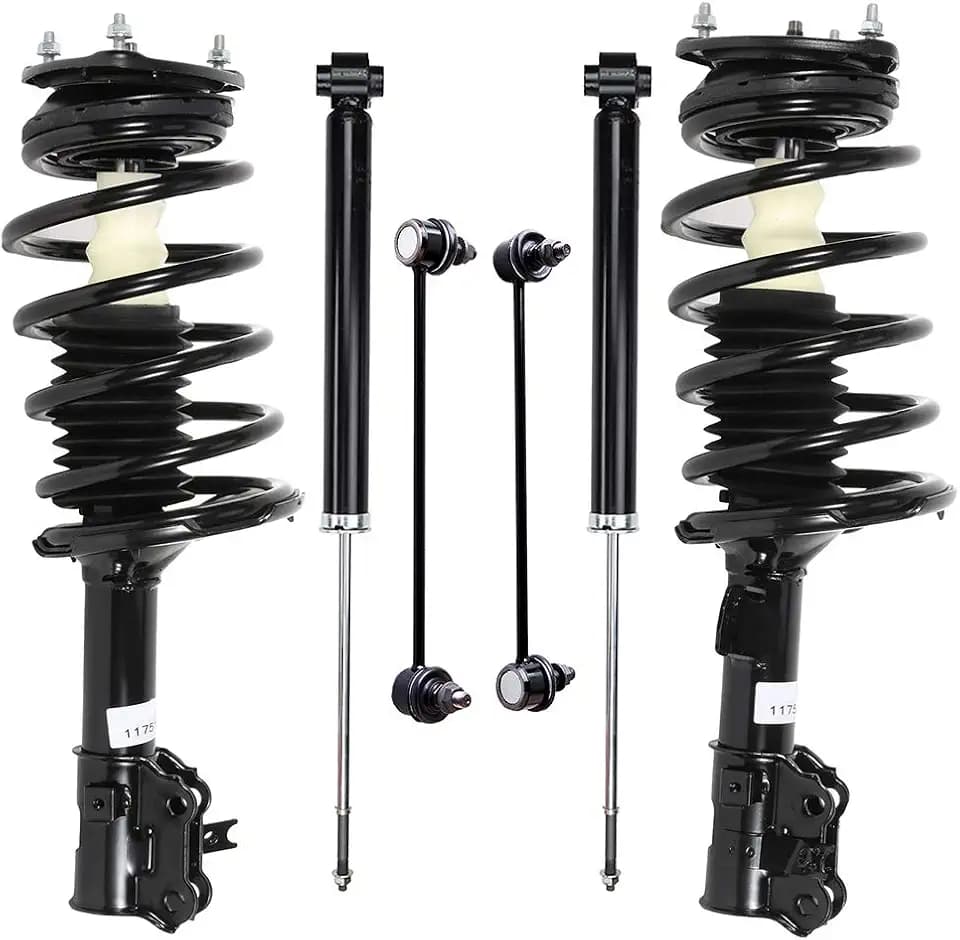 SCITOO - (6pcs) Rear shock absorber Front Strut Spring Assembly Stabilizer Bar Link fit for 2006-2011 for Hyundai for Accent 2006-2011 for Kia Rio 2006-2011 for Kia Rio5