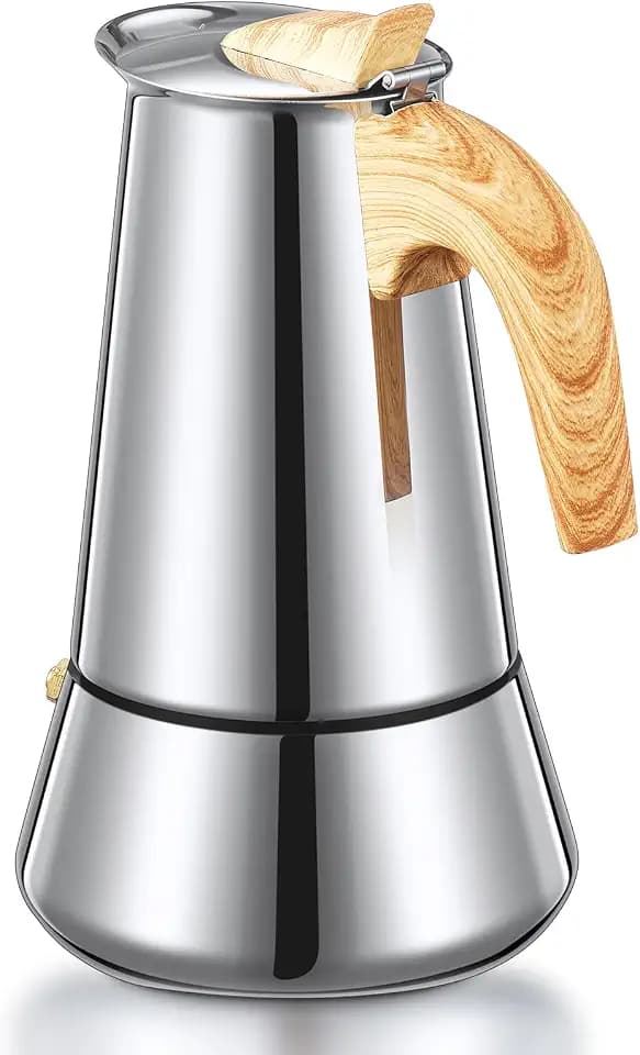 Yabano Espressokocher 6 Tassen, Induktion Mokkakanne aus Edelstahl 350ml