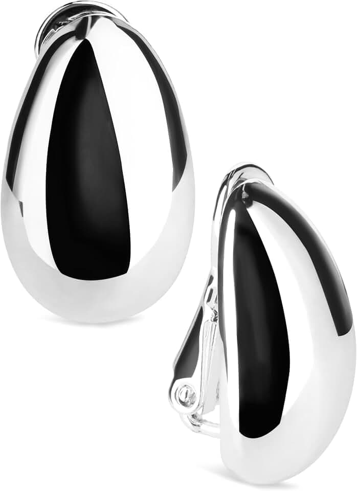 Anne Klein Women's Tear Drop Hoop Earrings, Layered Statement Fashion Jewelry for Everyday and Evening Wear