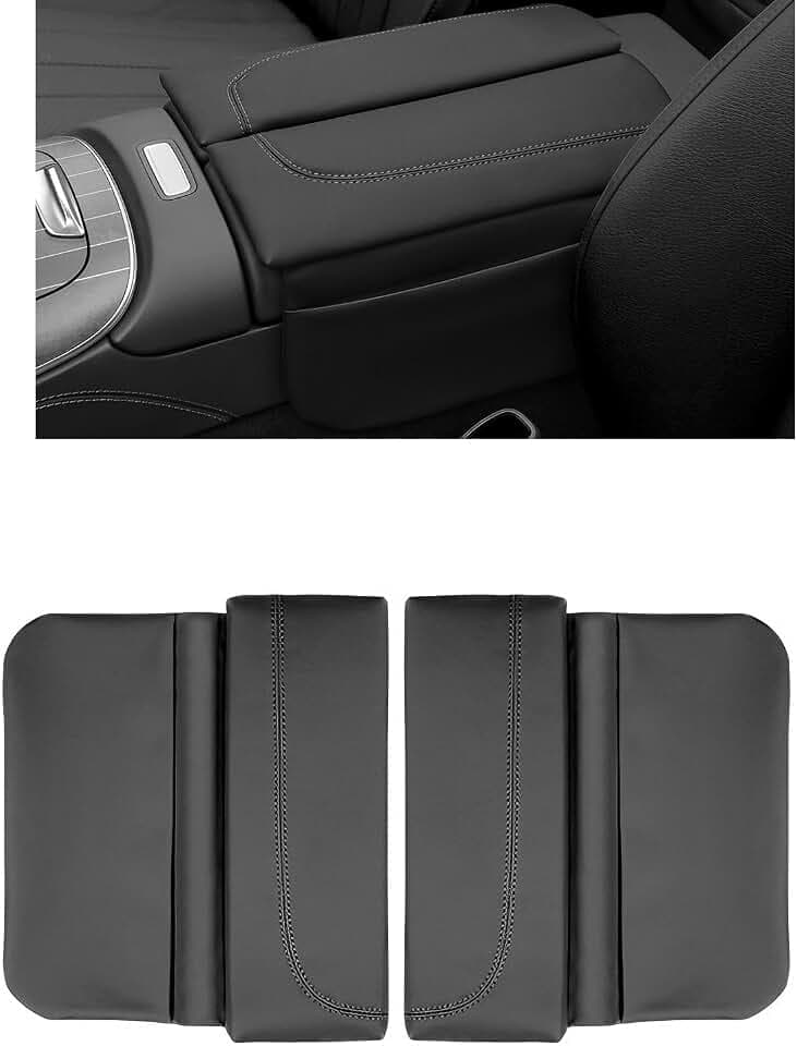 Leather Center Console Armrest Cover for Mercedes-Benz C-Class C300