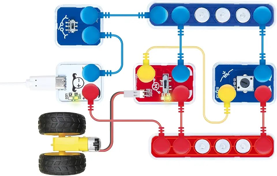 Hape Lab Box Circuit Explorer Base - 90+ Circuit Experiments STEM Toy for Kids Ages 8+, DIY Electronics Building Set, Science & Engineering Discovery Kit with 39 Pieces & Instruction Book