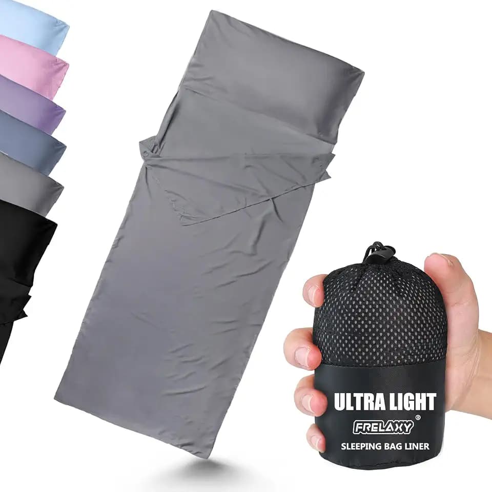 Frelaxy Ultralight Sleeping Bag Liner, Compact Travel Sheet, 3 Sizes