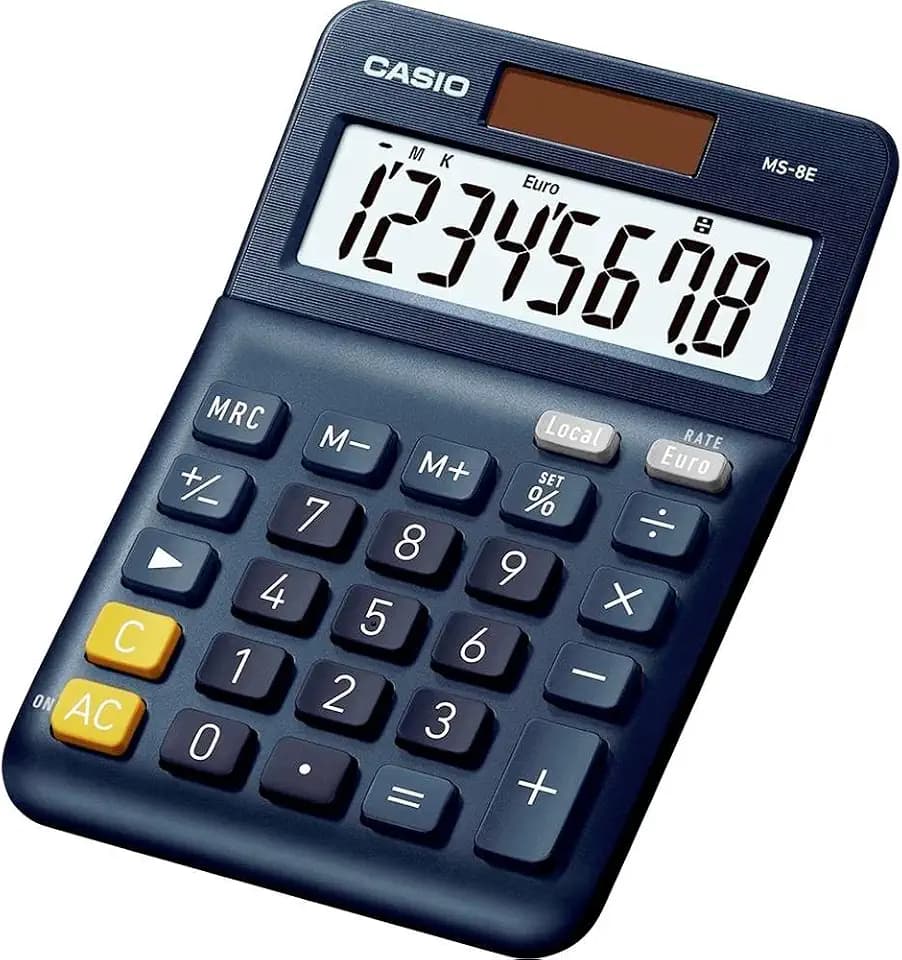 CASIO MS-8E kleiner Tischrechner, 8-stellig, Solar/Batterie