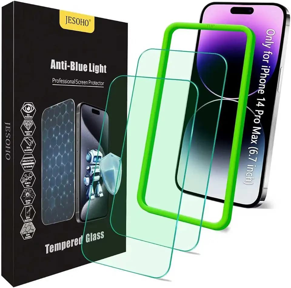 JESOHO for iPhone 14 Pro Max Blue Light Blocking Screen Protector, 2 Pack