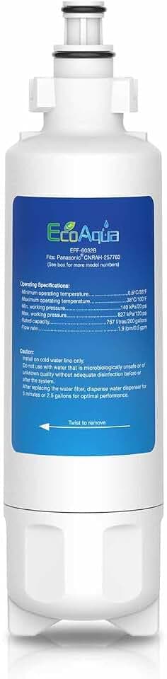 EcoAqua EFF-6032B Kühlschrankwasserfilterersatz Kompatibel mit Panasonic CNRAH-257760, CNRBH-125950, PANCNRBH125950 (1)