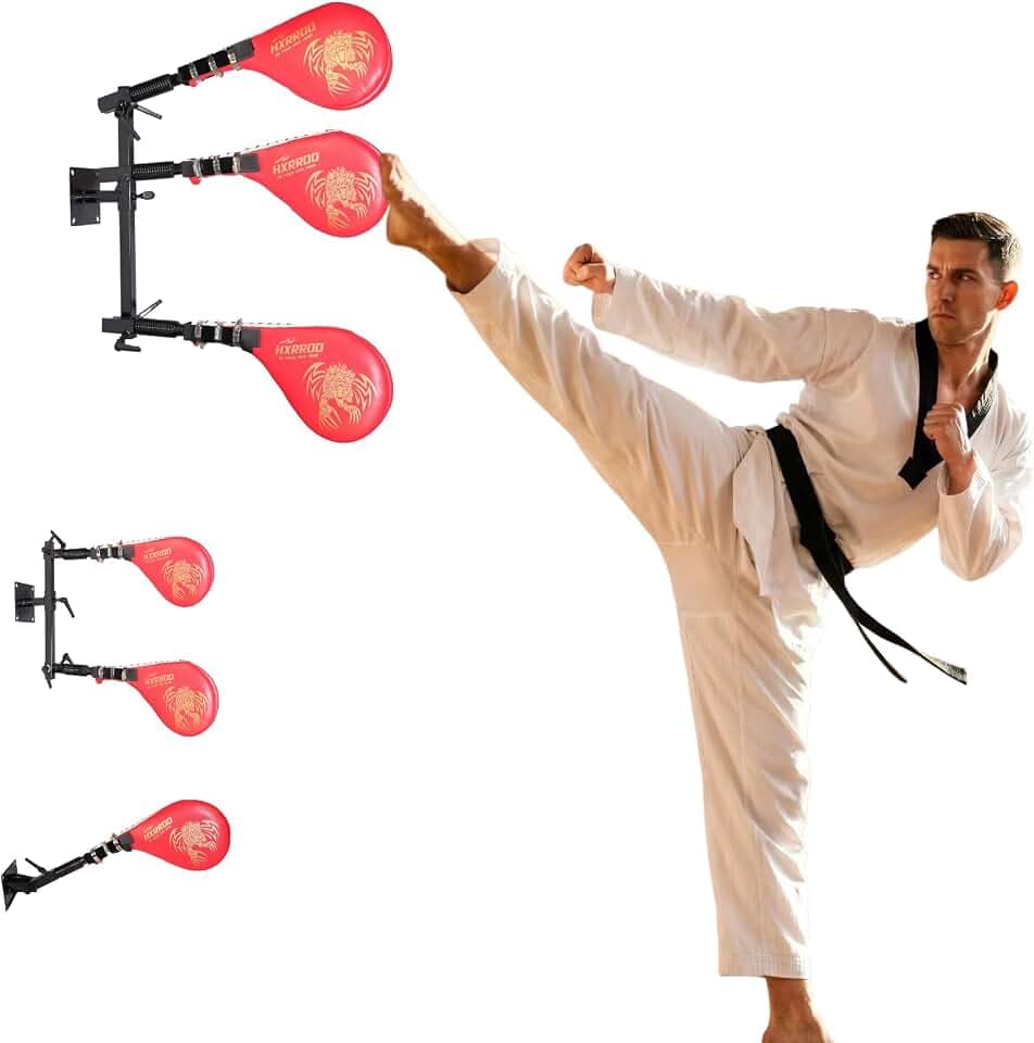 Wall Mount Kicking Pad, Taekwondo Kick Target with Adjustable Steel Stand, Wall Mounted Bracket Hands-Free Striking Pad