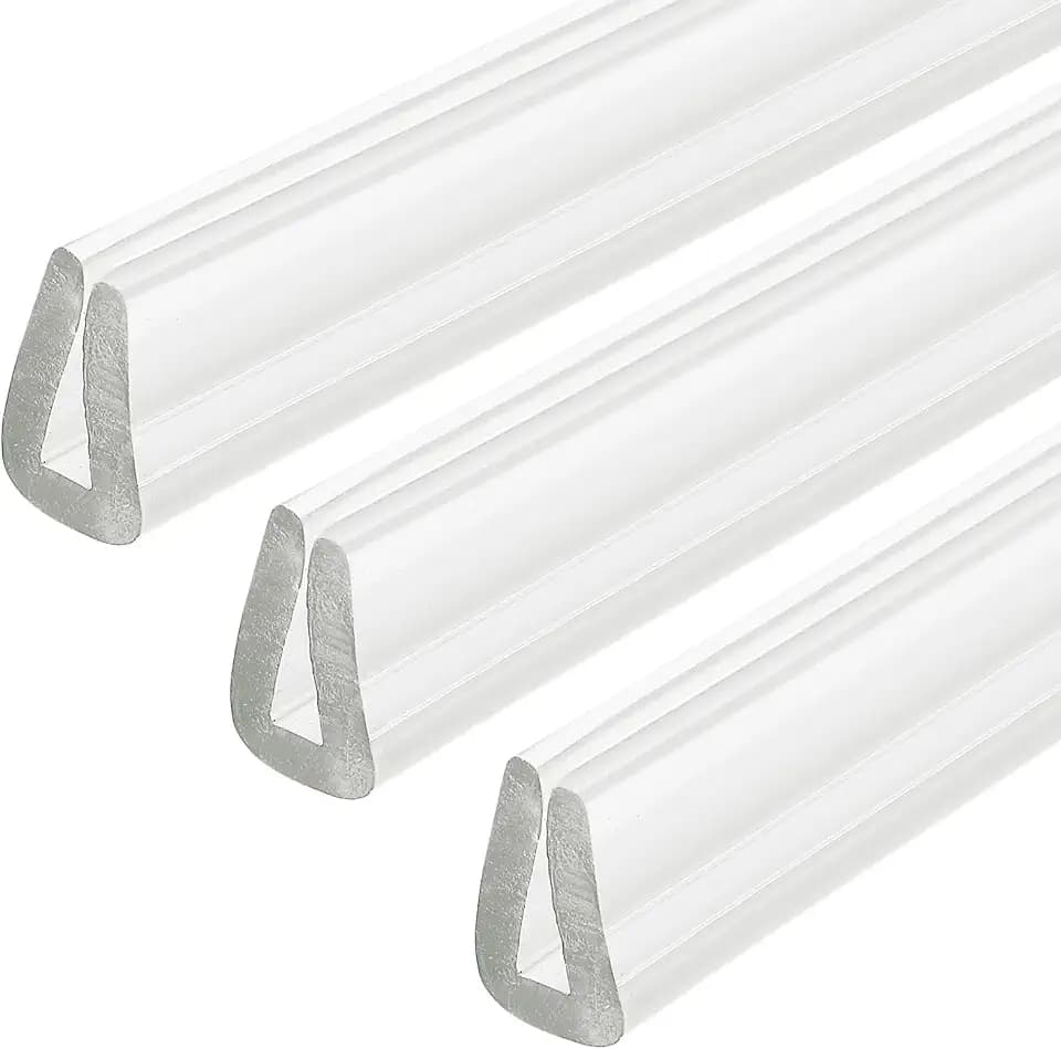 QUARKZMAN 3 Stück U-Kanal-Kantenschutz, 11,5 ft Länge Gummischutzdichtungsstreifen Kantenschutz passend für 1-2 mm Kanten, (9/32" B x 5/32" H) Transparent