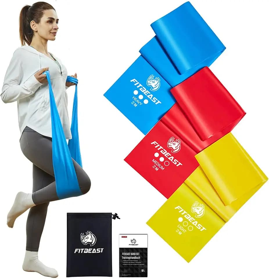 FitBeast Fitnessbänder Widerstandsbänder 3er-Set, 1,8 M/2 M mit 3 Stufen