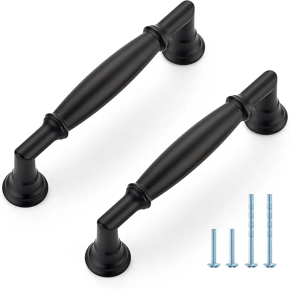 HOME EDIT Matte Black Cabinet Handles 3-3/4 Inch Pulls 5 Pack