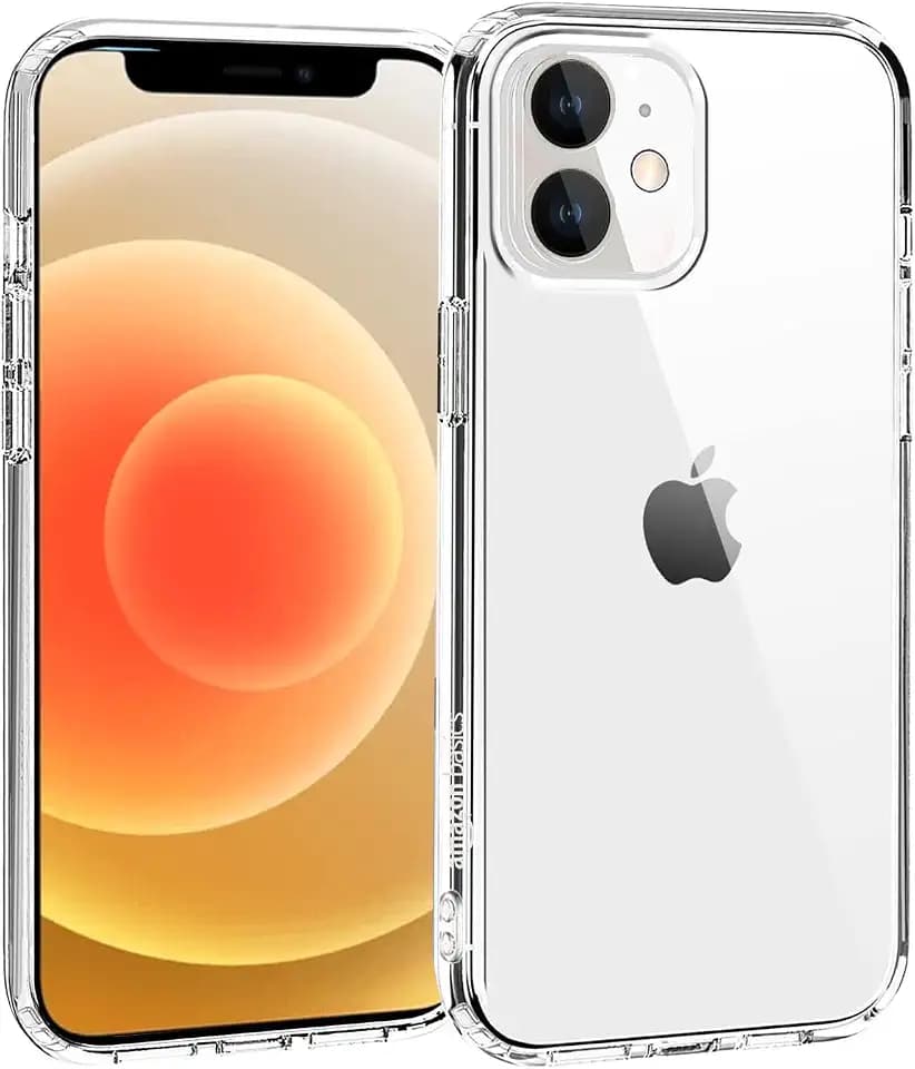 Amazon Basics Shockproof and Protective Case For iPhone 12 mini, Crystal Clear