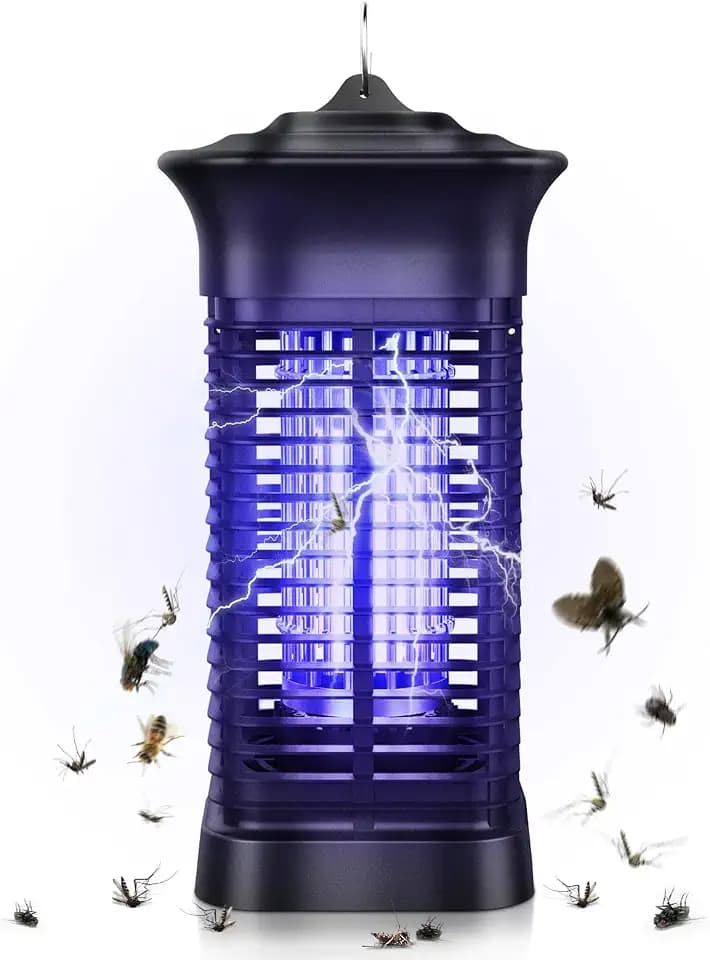 Mückenschutzlampe, 15 W UV-elektrisches Moskitonetz, wasserdicht IPX4, Mücken-Insektizid für Zuhause, Küche, Garten, drinnen und draußen, mit 1 sauberen Bürsten