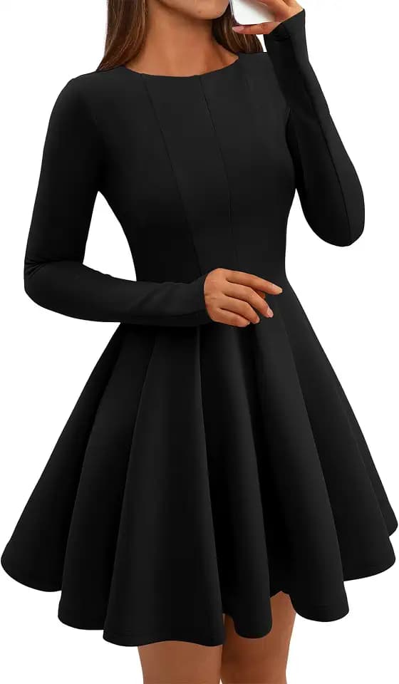 BTFBM Long Sleeve A Line Mini Dresses for Women