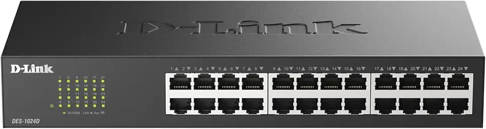 D-Link DES-1024D 24-Port Fast Ethernet Switch (10/100 Mbit/s-Anschlüsse, bis zu 200 Mbit/s im Full-Duplex-Modus)
