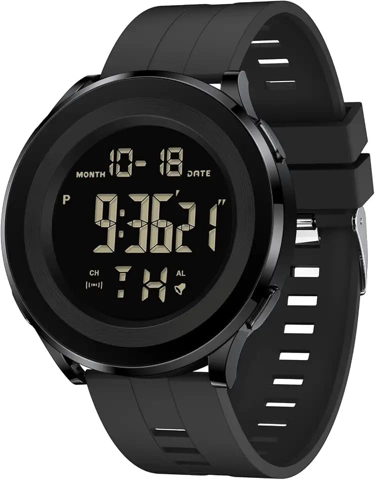 Black Waterproof Work Tactical Military Digital Man Watches for Men Sports