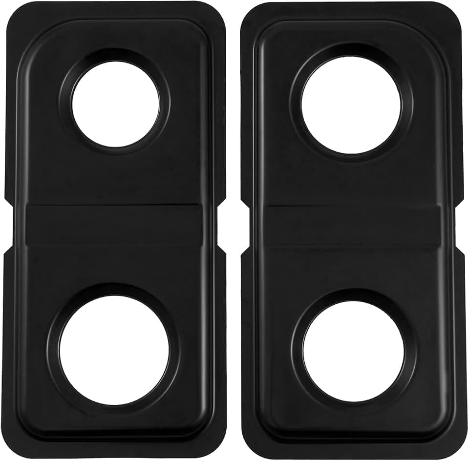 Upgraded Drip Pans Replacement for GE Hotpoint Gas Stove Drip Tray WB34K10009 Right WB34K10010 Left GE Double Oven Burner Drip Pan Spectra Part Gas Drip Bowl Catch Range Cooktop Burner Black 1set