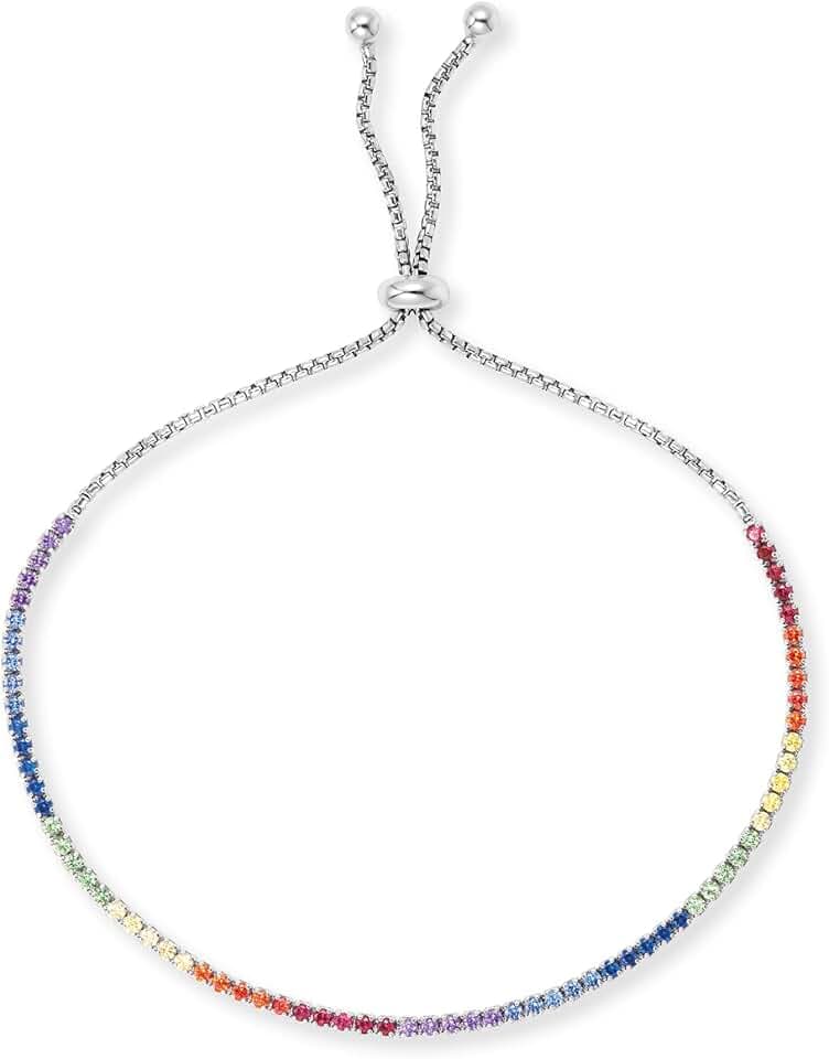 Engelsrufer Armband aus Sterlingsilber mit Zirkoniasteinen Multicolor, Länge: 24cm, ERB-LILSTELLA-ZIM