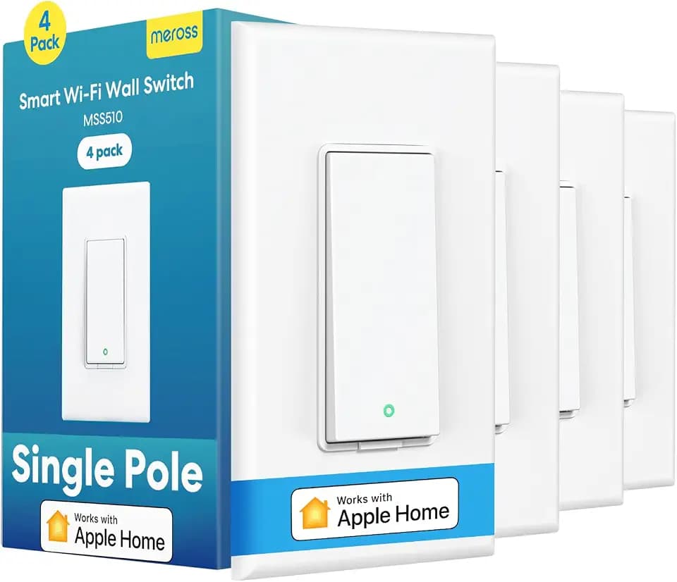 meross Smart Light Switch Single Pole, Supports HomeKit, Wi-Fi Light Switch