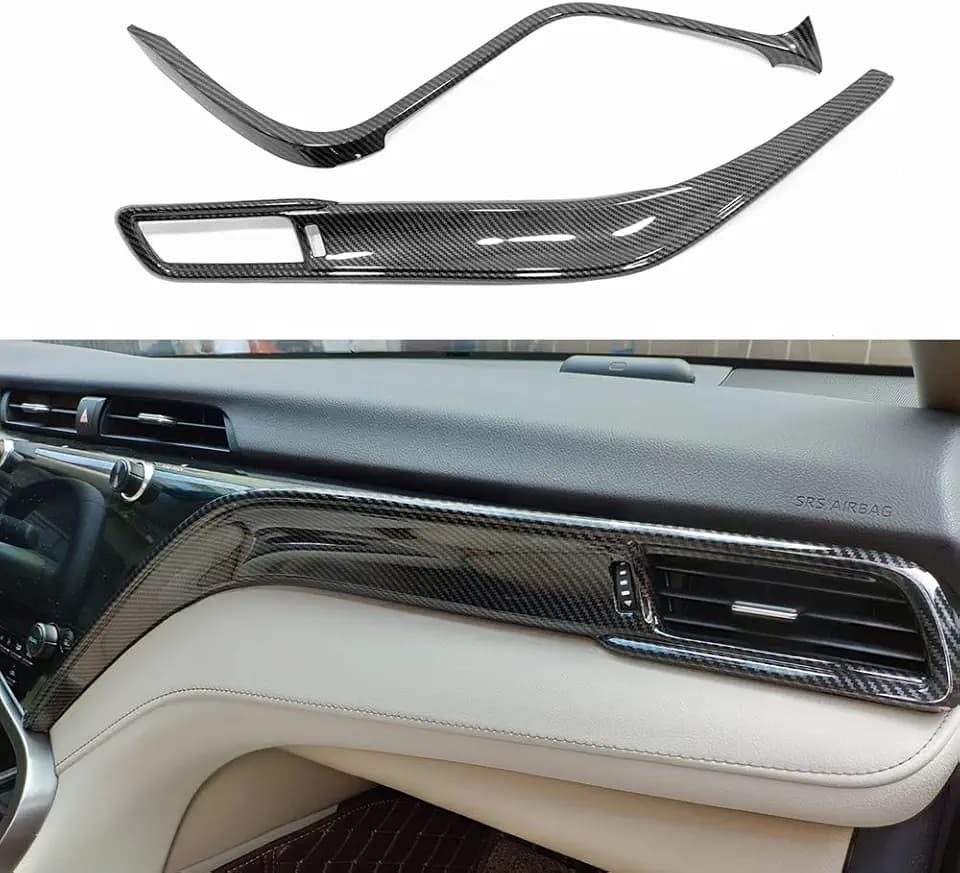 Kadore for 2018-2024 Toyota Camry Carbon Fiber Console Trim Strips 2pc