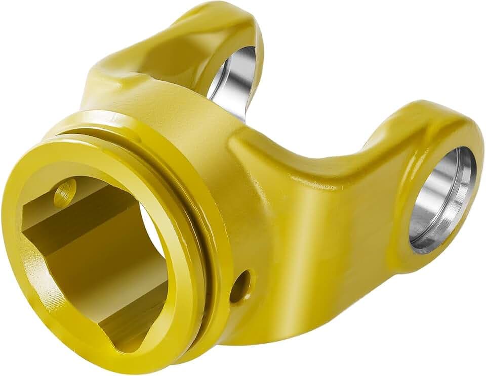 7N Series PTO Tube Yoke (U/J Size:35 x 94mm), Triangle Tube 54mm, Height 106mm, Inner Slide 68mm, PTO Inboard Yoke for Various Implements PTO Inboard Yoke Yellow