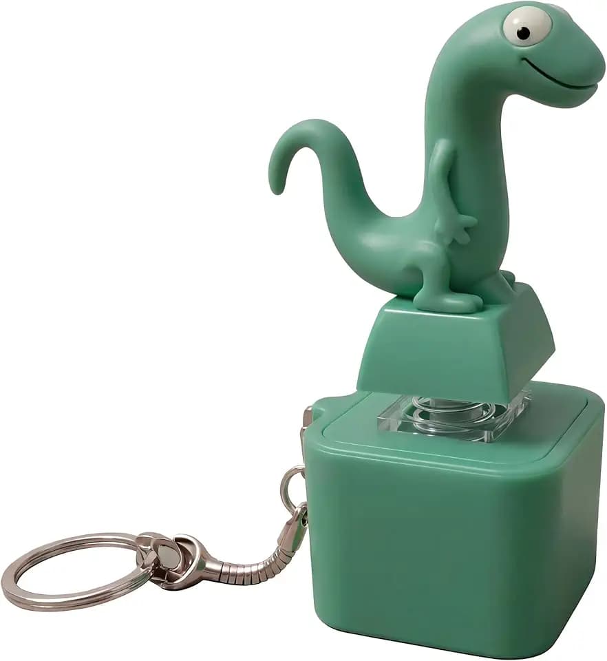 Lizard Button Sound Keychain Fidget, Rechargeable Mechanical Switch Clicker for Adults Stress Anxiety Relief, Light Up Keyboard Keycap Tester with LED, Novelty Office Desk Gadget Gifts for Men Women