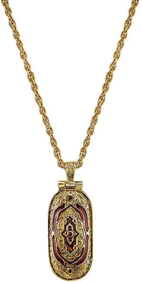 Symbols of Faith "Inspirations" 14k Gold-Dipped Red Swing Open Enclosed Crucifix Pendant Necklace