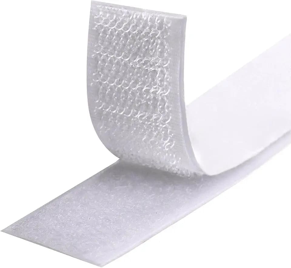 Klettband Selbstklebend 8 Meter Extra Stark, Doppelseitig Klebende mit Klettverschluss 20 mm Breit Selbstklebendes Klebepad mit Flauschband und Hakenband (20 mm x 8 m, Weiß)