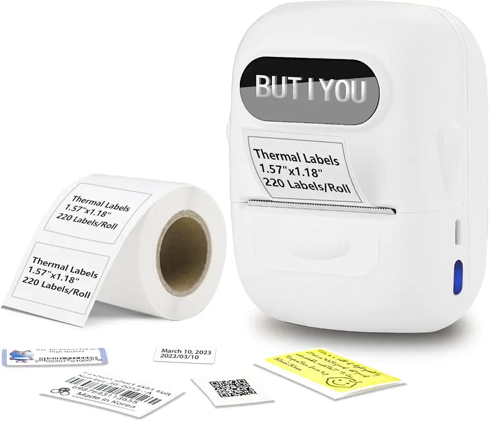 P50 Thermo-Etikettendrucker mit Klebeband, kabelloser Bluetooth-Etikettendrucker für Barcode, Adresse, Kleidung, kleine Unternehmen, Zuhause, tragbarer Aufkleberhersteller, kompatibel mit iOS