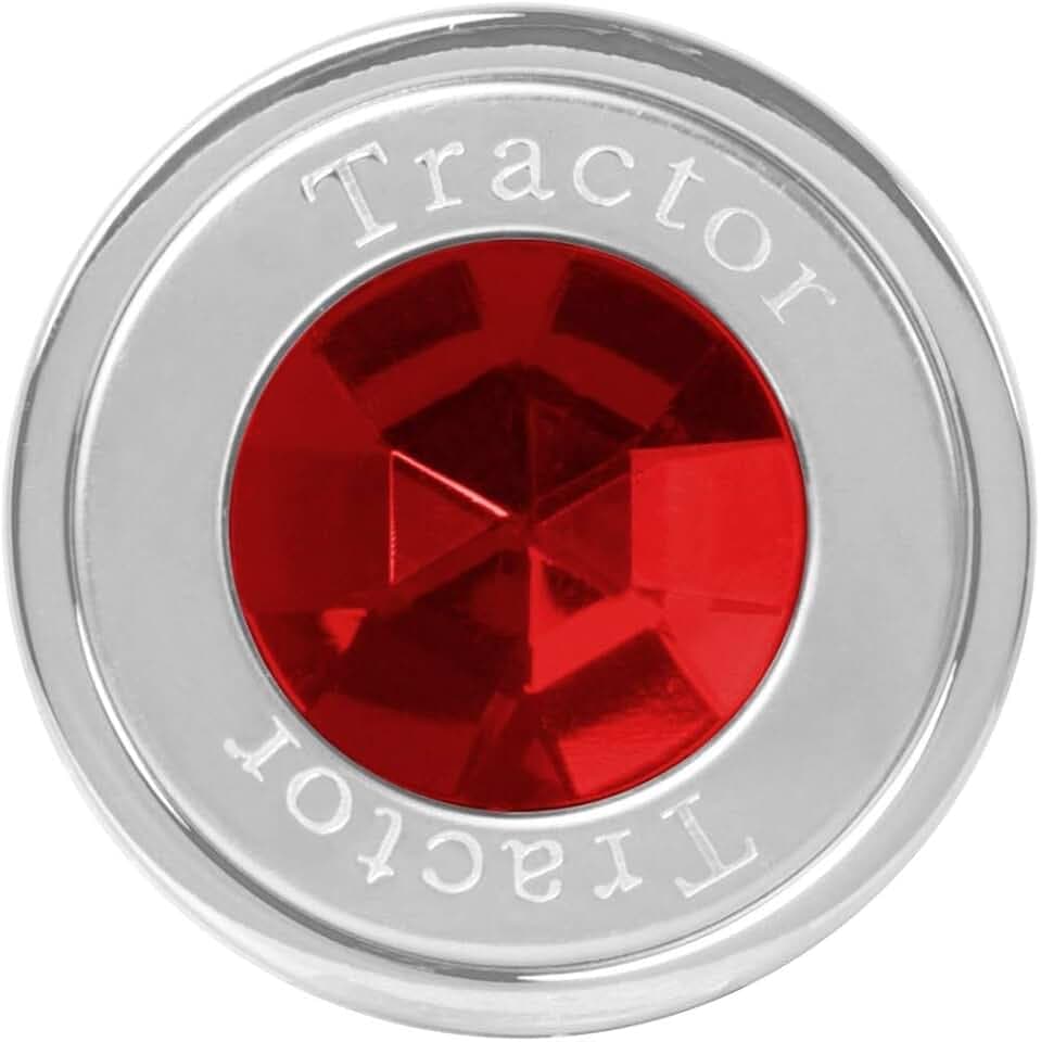 GG Grand General 95835 Red Pin Hole Chrome Plated Aluminum Air Knob w/Tractor & Red Jewel