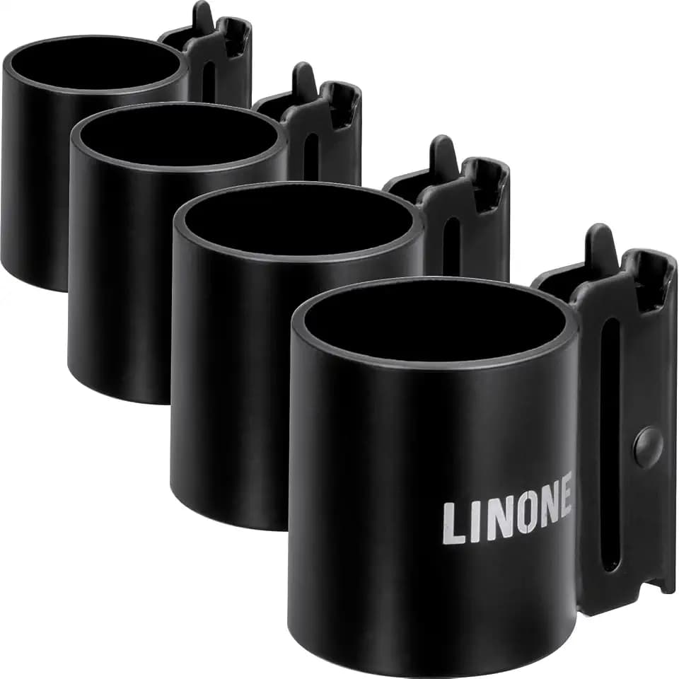 Linone 4 Pack E-Track Tool Holders, E Track Heavy Duty Circular Tube Tool Holder Organizer for Enclosed Trailer, Circular Tube Hangers to Keep Rakes, Broom|E Track Shovel Holder