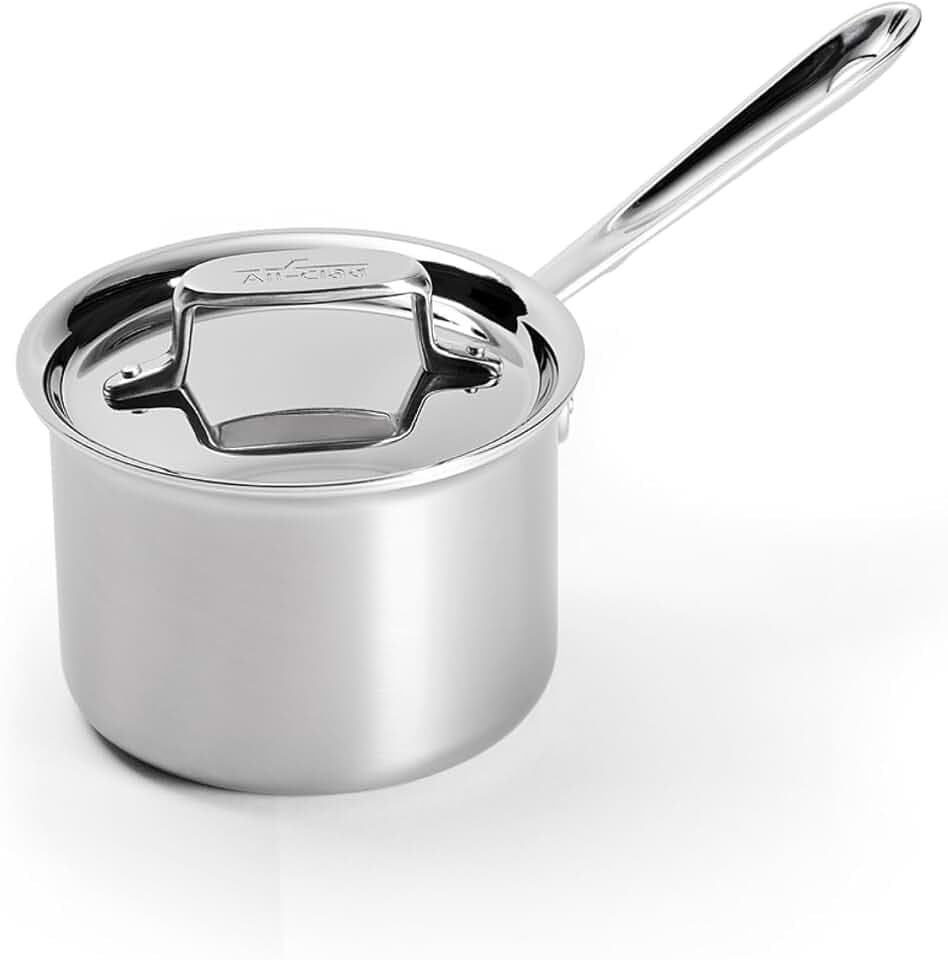 All-Clad D5 Stainless Steel 2 Qt Sauce Pan with Lid, Made in the USA