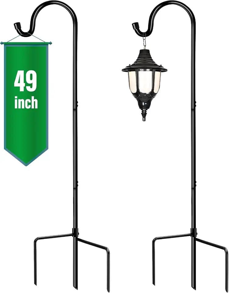 GOFORWILD 2 Pack Adjustable 49 Inch Shepherd Hooks for Bird Feeder Outdoor