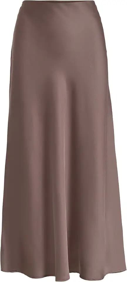 Vila Female Damen High Waist Midirock, eleganter Rock in Midi-Länge VIELLETTE High Waist