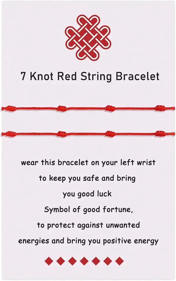 VU100 2/3 Rotes Armband Tibetisches Glücksarmband für Familie
