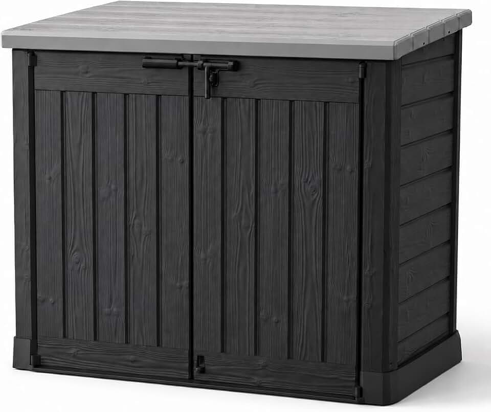 Koll Living Gartenbox Mülltonnenbox Gerätebox Schuppen für 2X 240 Liter Mülltonnen - 100% schimmelfrei durch Belüftung - Modell 2027